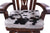 Reclaimed Wood Chair Handcarved Back Sunflower Removable Hair-On Cowhide Pillow - C169-CP