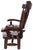 Reclaimed Wood Chair Handcarved Back Sunflower Removable Hair-On Cowhide Pillow - C169-CP