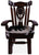 Reclaimed Wood Chair Handcarved Back Sunflower Removable Hair-On Cowhide Pillow - C172-CP