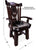 Reclaimed Wood Chair Handcarved Back Sunflower Removable Hair-On Cowhide Pillow - C172-CP