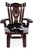 Reclaimed Wood Chair Handcarved Back Sunflower Removable Hair-On Cowhide Pillow - C173-CP