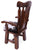 Reclaimed Wood Chair Handcarved Back Sunflower Removable Hair-On Cowhide Pillow - C173-CP