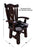 Reclaimed Wood Chair Handcarved Back Sunflower Removable Hair-On Cowhide Pillow - C173-CP