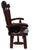 Reclaimed Wood Chair Handcarved Back Sunflower Removable Hair-On Cowhide Pillow - C173-CP