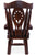 Reclaimed Wood Chair Handcarved Back Sunflower Removable Hair-On Cowhide Pillow - C173-CP
