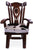 Reclaimed Wood Chair Handcarved Back Sunflower Removable Hair-On Cowhide Pillow - C174-CP