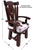 Reclaimed Wood Chair Handcarved Back Sunflower Removable Hair-On Cowhide Pillow - C174-CP