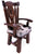Reclaimed Wood Chair Handcarved Back Sunflower Removable Hair-On Cowhide Pillow - C174-CP