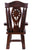 Reclaimed Wood Chair Handcarved Back Sunflower Removable Hair-On Cowhide Pillow - C174-CP