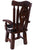 Reclaimed Wood Chair Handcarved Back Sunflower Removable Hair-On Cowhide Pillow - C175-CP