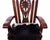 Reclaimed Wood Chair Handcarved Back Sunflower Removable Hair-On Cowhide Pillow - C175-CP