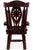 Reclaimed Wood Chair Handcarved Back Sunflower Removable Hair-On Cowhide Pillow - C175-CP