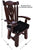 Reclaimed Wood Chair Handcarved Back Sunflower Removable Hair-On Cowhide Pillow - C175-CP