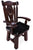 Reclaimed Wood Chair Handcarved Back Sunflower Removable Hair-On Cowhide Pillow - C175-CP