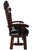Reclaimed Wood Chair Handcarved Back Sunflower Removable Hair-On Cowhide Pillow - C175-CP
