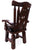 Reclaimed Wood Chair Handcarved Back Sunflower Removable Hair-On Cowhide Pillow - C176-CP