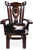 Reclaimed Wood Chair Handcarved Back Sunflower Removable Hair-On Cowhide Pillow - C176-CP