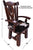 Reclaimed Wood Chair Handcarved Back Sunflower Removable Hair-On Cowhide Pillow - C176-CP