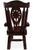Reclaimed Wood Chair Handcarved Back Sunflower Removable Hair-On Cowhide Pillow - C177-CP