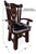 Reclaimed Wood Chair Handcarved Back Sunflower Removable Hair-On Cowhide Pillow - C177-CP