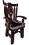 Reclaimed Wood Chair Handcarved Back Sunflower Removable Hair-On Cowhide Pillow - C177-CP