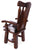 Reclaimed Wood Chair Handcarved Back Sunflower Removable Hair-On Cowhide Pillow - C178-CP