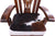 Reclaimed Wood Chair Handcarved Back Sunflower Removable Hair-On Cowhide Pillow - C178-CP