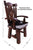 Reclaimed Wood Chair Handcarved Back Sunflower Removable Hair-On Cowhide Pillow - C178-CP