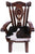 Reclaimed Wood Chair Handcarved Back Sunflower Removable Hair-On Cowhide Pillow - C179-CP