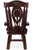 Reclaimed Wood Chair Handcarved Back Sunflower Removable Hair-On Cowhide Pillow - C179-CP