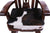 Reclaimed Wood Chair Handcarved Back Sunflower Removable Hair-On Cowhide Pillow - C179-CP