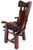 Reclaimed Wood Chair Handcarved Back Sunflower Removable Hair-On Cowhide Pillow - C179-CP