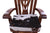 Reclaimed Wood Chair Handcarved Back Sunflower Removable Hair-On Cowhide Pillow - C180-CP