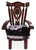 Reclaimed Wood Chair Handcarved Back Sunflower Removable Hair-On Cowhide Pillow - C180-CP