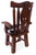 Reclaimed Wood Chair Handcarved Back Sunflower Removable Hair-On Cowhide Pillow - C180-CP