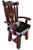 Reclaimed Wood Chair Handcarved Back Sunflower Removable Hair-On Cowhide Pillow - C180-CP