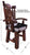 Reclaimed Wood Chair Handcarved Back Sunflower Removable Hair-On Cowhide Pillow - C180-CP