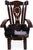 Reclaimed Wood Chair Handcarved Back Sunflower Removable Hair-On Cowhide Pillow - C181-CP