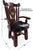Reclaimed Wood Chair Handcarved Back Sunflower Removable Hair-On Cowhide Pillow - C181-CP
