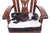 Reclaimed Wood Chair Handcarved Back Sunflower Removable Hair-On Cowhide Pillow - C182-CP