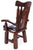 Reclaimed Wood Chair Handcarved Back Sunflower Removable Hair-On Cowhide Pillow - C182-CP