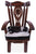 Reclaimed Wood Chair Handcarved Back Sunflower Removable Hair-On Cowhide Pillow - C182-CP