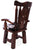 Reclaimed Wood Chair Handcarved Back Sunflower Removable Hair-On Cowhide Pillow - C183-CP
