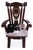 Reclaimed Wood Chair Handcarved Back Sunflower Removable Hair-On Cowhide Pillow - C183-CP