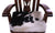 Reclaimed Wood Chair Handcarved Back Sunflower Removable Hair-On Cowhide Pillow - C183-CP