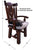 Reclaimed Wood Chair Handcarved Back Sunflower Removable Hair-On Cowhide Pillow - C183-CP
