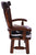 Reclaimed Wood Chair Handcarved Back Sunflower Removable Hair-On Cowhide Pillow - C183-CP