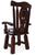 Reclaimed Wood Chair Handcarved Back Sunflower Removable Hair-On Cowhide Pillow - C184-CP