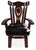 Reclaimed Wood Chair Handcarved Back Sunflower Removable Hair-On Cowhide Pillow - C184-CP