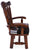 Reclaimed Wood Chair Handcarved Back Sunflower Removable Hair-On Cowhide Pillow - C184-CP
